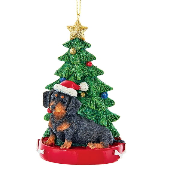 Collections Etc Festive Dachshund Christmas Tree Ornament