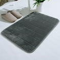 thumbnail image 2 of Clearance,aoksee Memory Foam Bath Mat Rug, 24 x 17 Inches, Comfortable, Soft, Super Water Absorption, Machine Wash, Non-Slip, Thick, Easier to Dry, with 1pc Shower Loofah Floor Rugs, Gray, 2 of 6