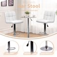 thumbnail image 5 of YRLLENSDAN Leather Adjustable Bar Stools with Back and Footrest Set of 2, Swivel Kitchen Counter Height Stools, Upholstered Armless Modern Dining Chairs, White, 5 of 7