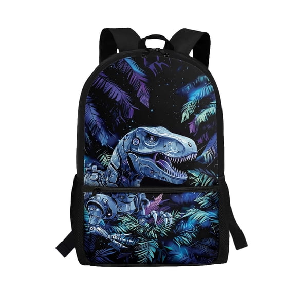Uourmeti Robot Dinosaur Theme Comfort Straps Backpack, 17 Inchs Large Capacity Travel Backpack School Backpack for Students