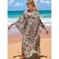 thumbnail image 2 of Women Animal Print Kaftan Dresses Plus Size Swimsuit Coverup 2025 Summer Bathing Suit Beach Dress Leopard Print One Size, 2 of 8