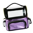 thumbnail image 4 of Bolsa para brochas de maquillaje de gran capacidad, impermeable, con divisor ajustable, portátil, con asa, bolsa organizadora de maquillaje de viaje Púrpura, 4 of 8