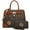 2 Monogrammed-Coffee, variant on Dasein Women Structured Handbags Top Handle Satchel Purse Shoulder Bag Briefcase Hobo Bag Set 2pcs