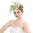 thumbnail image 2 of LEKODE High Tea Hats for Women Ladies Hats Fashion Hats for Women Fancy Hats for Women Hair Feathers Clip in Tea Party Hat Vintage Hat Yellow One Size, 2 of 5