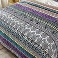 thumbnail image 5 of Boho Quilt Set Queen Size, Purple Bohemian 3 Pieces Quilt Sets, Lightweight Bedspread Coverlet Bedding Set for All Season (96"x90"), 5 of 5