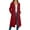 Red, variant on Rutainlusire Fall Winter Fashion Solid Color Long Cardigan Hooded Coat Jackets for Women Women's Classic Longline Hooded Cardigan In Soft Fabric Featuring Side Pockets And An Open Front