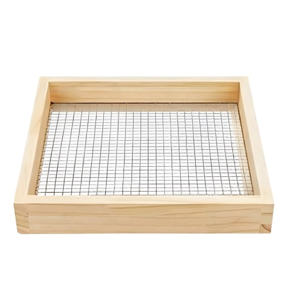 Soil Sifter For Garden , Multi-Purpose Wood Compost Dirt Sifter with 0.3 in / 8 mm Mesh, 12.6 x 11.4 in / 32 x 29 cm, Soil Screen for Garden, Rock, Stone, Sand Separation