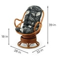 thumbnail image 2 of Java Swivel Rocking Lounge Chair Natural Rattan Wicker with Black Leaf Cushion, Colonial Color, 2 of 5