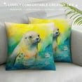 thumbnail image 3 of Nawypu  Oil Painting Cute Animal Adorable Otter Throw Pillow Case Super Soft Cushion Cover for Home Sofa Couch Chair Car Living Room Bedroom Decorative, 3 of 5