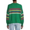 thumbnail image 2 of Dreamers by Debut Womens Striped Long Sleeve Pullover Sweater with Puff Sleeves, 2 of 5