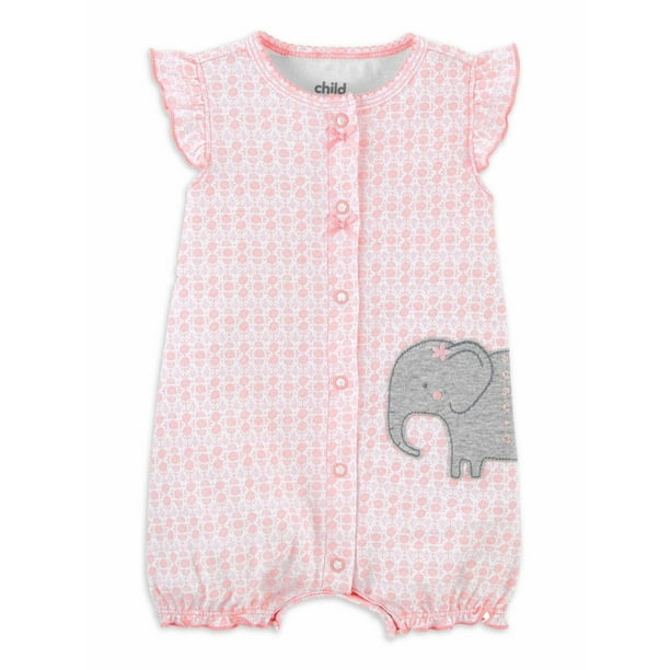 Baby Girls One Piece Flutter Sleeve Romper