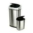 thumbnail image 5 of Nine Stars Automatic Kitchen Trash Can Combo, 13-Gallon + 2-Gallon Stainless Steel, Motion Sensor Hands-Free Soft-Close Lid Garbage Bin, Silver, 5 of 5