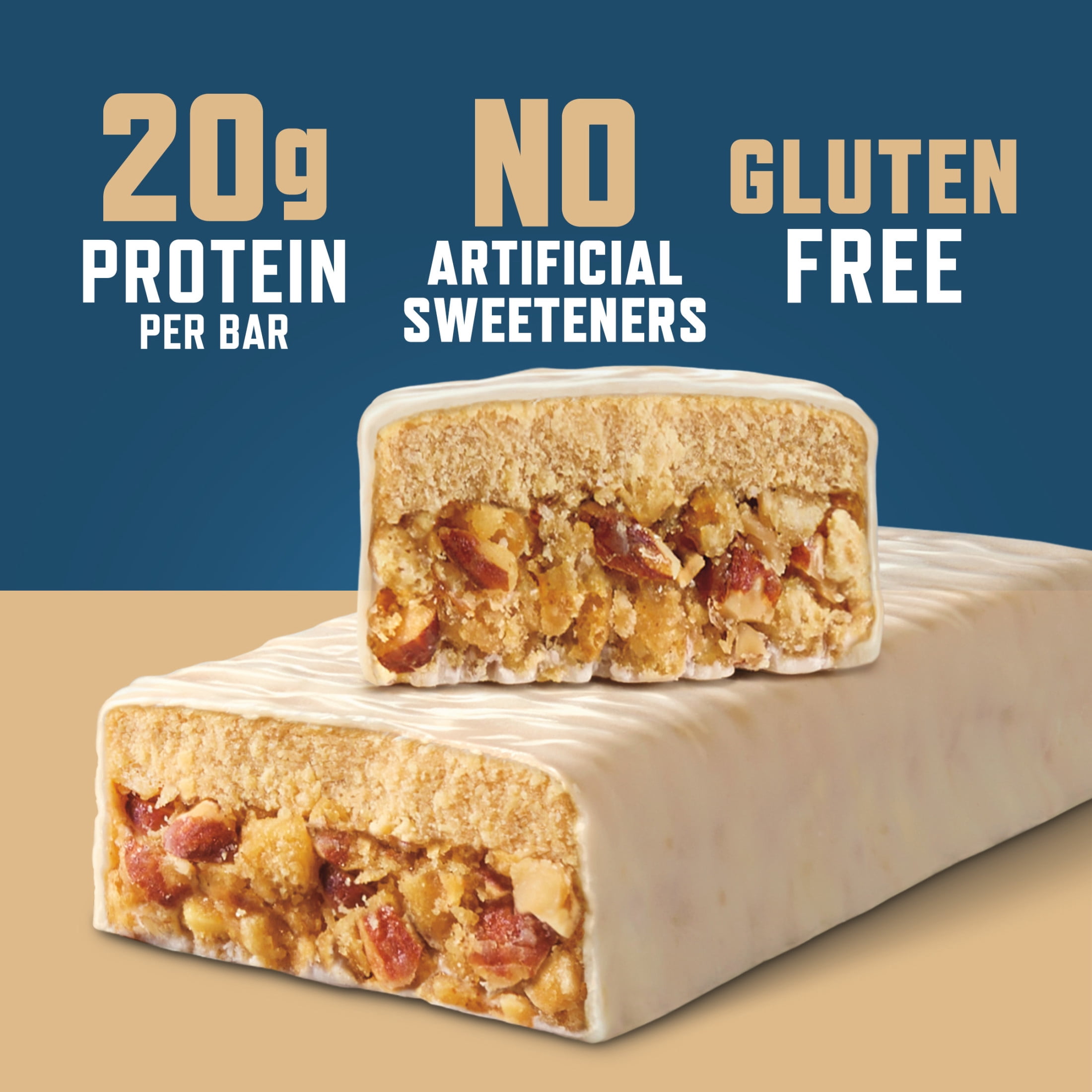 CLIF BUILDERS Protein Bars Vanilla Almond Flavor, Plant Protein, Gluten Free Bars, 12ct