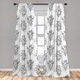 thumbnail image 5 of Ambesonne Floral Curtains, Outline Wild Flowers Plants, Pair of 28"x63", Charcoal Grey and White, 5 of 5