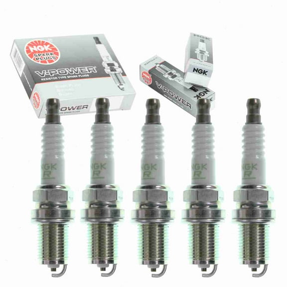 5 pc NGK V-Power Spark Plugs compatible with Volvo V70 2.3L 2.4L 2.5L L5 1998-2007