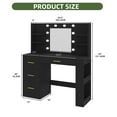 thumbnail image 6 of Uforic Vanity Makeup Table with 10 LED Lights, 4 Drawers, 8 Storage Shelves, Black, 6 of 9