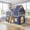 Blue, variant on Afuhokles Bunk Bed Twin Over Twin with Play Curtain, House Bunk Bed with LED Lights, Metal Bunk Bed, Pink