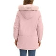 thumbnail image 5 of Breezora Women's Winter Mid Length Insulated Jacket Cozy Lined Large Collar Quilted Outerwear Coat XL Size Pink, 5 of 8