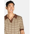 thumbnail image 4 of Tribekka 44 Men's Patterned Refined Sweater Polo with Johnny Collar, Sizes XS-2XL, 4 of 5