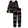 thumbnail image 4 of FKELYI 2pcs Colorful Xmas Lights Pj Stretchy Pajamas Top and Pants Size XL Lightweight Women Christmas Pajamas for Festival Party, 4 of 5
