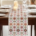 thumbnail image 3 of Boho Geometric Table Runner, Modern Abstract Art Ethnic Rhombus Washable Cotton Linen Table Runners 108 Inches Long, Dresser Scarf Runner for Dining/Living Room/Kitchen/Square Tables 13''x108'', 3 of 9