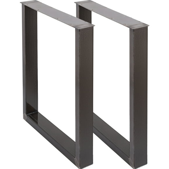 VEVOR Set of 2 Steel Table Legs, 28”Height 23”Wide Dining Table Legs,Heavy Duty 3.1" Square Box Section Square Table Legs, 28x23x3.1 Inch Original Color Industrial Country Style Metal Dining Legs