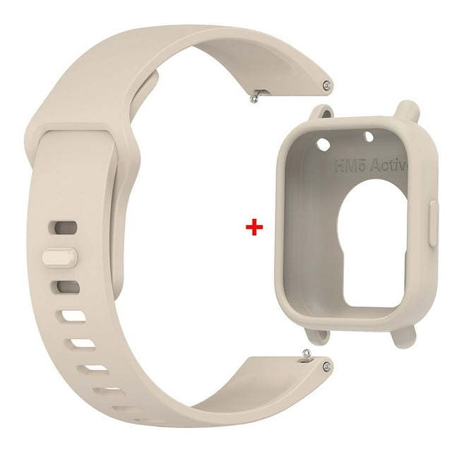 Bracelet en Silicone pour Redmi Watch 5 Active Bracelet de Montre Intelligente + Étui de Protection Ivoire Ensemble Redmi Watch 5 Active