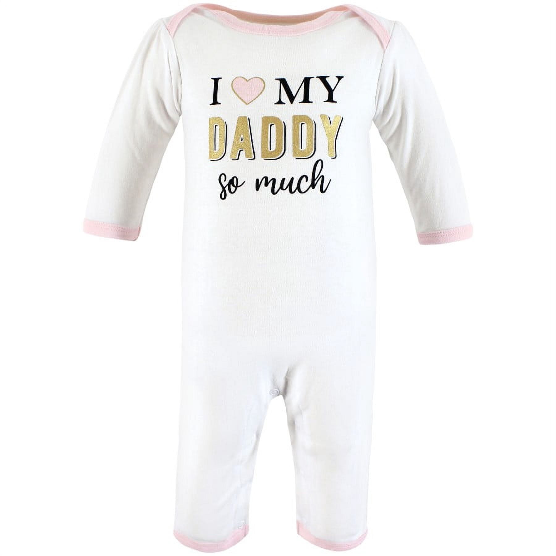 Hudson Baby Infant Girl Cotton Coveralls, Daddys Princess, 0-3 Months
