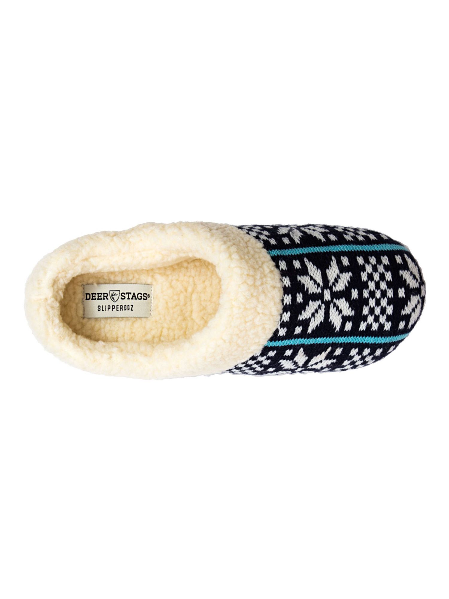DEER STAGS Mens Navy Patterned Cushioned Lodge Round Toe  display picture 3