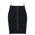 thumbnail image 5 of GENEMA Women High Waist Striped Bandage Knee Length Midi Pencil Skirt Solid Color Zipper Back Bodycon Stretchy Slim Fit Empire Skirt Party Clubwear XS-XL, 5 of 10