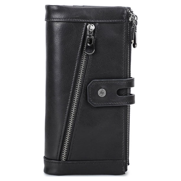 Minnieouse Cartera de mujer con cremallera, monedero de repuesto, tarjetero Rectangular, carpeta de fotos, compartimento para efectivo, monedero, Carteras Negro
