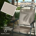 thumbnail image 4 of Outsunny Folding Patio Chairs, Set of 4 Sports Chairs for Adults, Camping Chairs with Armrests, Breathable Mesh Fabric Seat for Lawn, Brown, 4 of 9