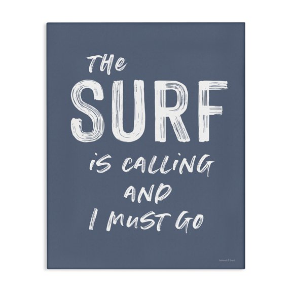Stupell Industries Tropical Surf is Calling I Must Go Nautical Phrase Canvas Art, 16 x 20, by Lettered and Lined