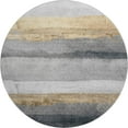 thumbnail image 2 of Addison Rugs Mayfield Premium Machine Washable Transitional Stripes Gold Round Rug, 8' x 8', 2 of 6