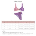 thumbnail image 5 of Trajes de baño de dos piezas para mujer Bloques de color Cómodo traje de baño de moda de cintura media para verano Púrpura Rosa S, 5 of 5