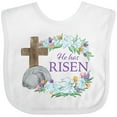 thumbnail image 3 of Inktastic Easter He Has Risen with Cross and Flowers Boys or Girls Baby Bib, 3 of 4