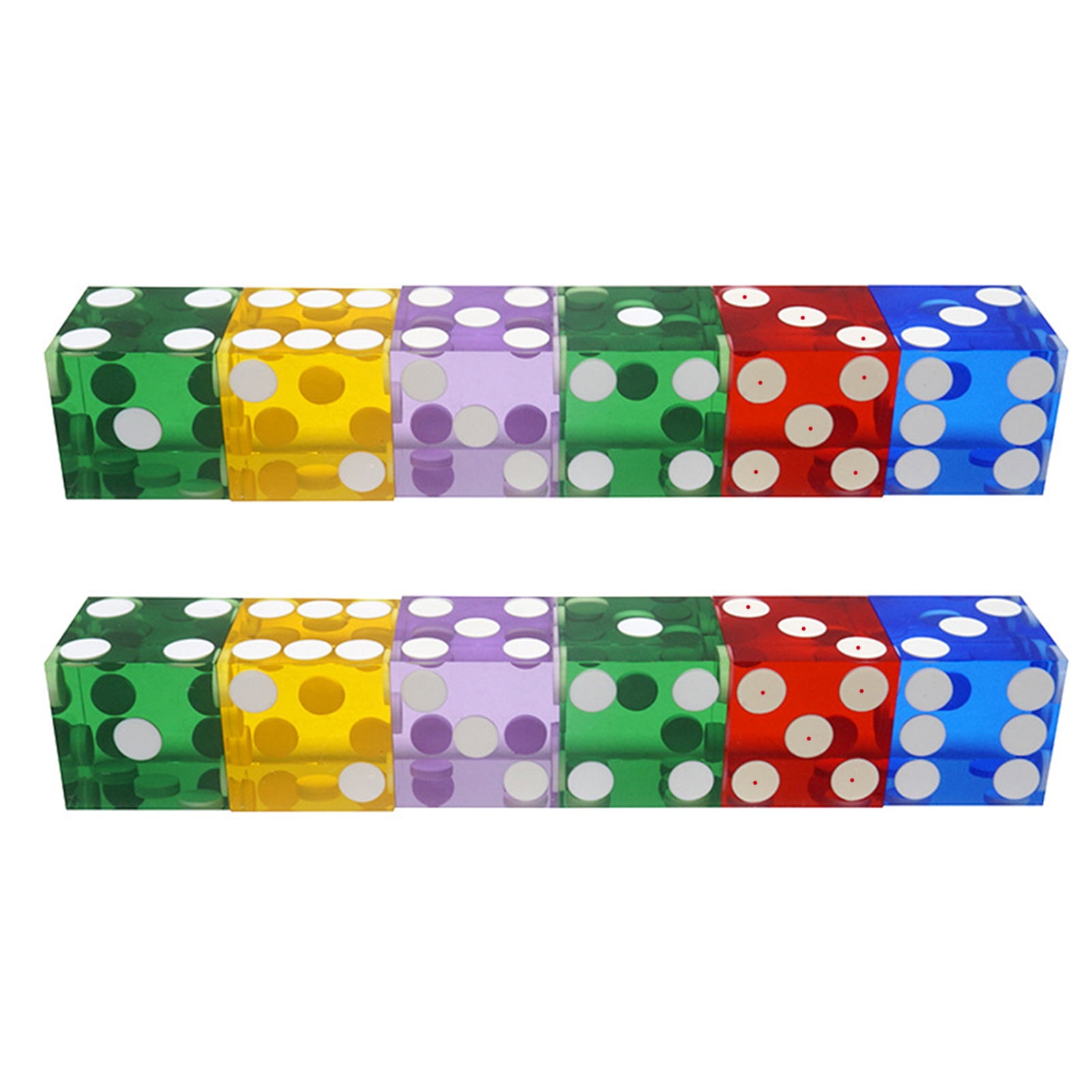Set of 5 Acrylic Transparent six Sided D6 Casino for Sharp Straight Corners Precision Dice 19mm