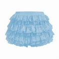 thumbnail image 3 of Women Y2K Lace Multi-Layered Bloomers, Ruffle Shorts, Short Pumpkin Pants, Elastic Waist Sweet Pettipants  Blue M, 3 of 5