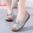 thumbnail image 4 of Wensltd Fashion Loafers Shoes Women Wide Width Bowknot Soft Sole Soft Shoes for Daily Comfort Gray, 4 of 9