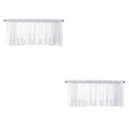 thumbnail image 1 of maskred 1/2/3/5 Embroidery Curtain Home Kitchen Cafe Lace Valance Window Sheer Voile Short Panel white 137x41cm 2PCS, 1 of 6