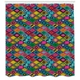 thumbnail image 3 of Southwestern Shower Curtain, Patchwork Style Pattern in Hand Drawn Style Symbols and Patterns Boho Hippie, Fabric Bathroom Set with Hooks, 69W X 70L Inches, Multicolor, by Ambesonne, 3 of 3