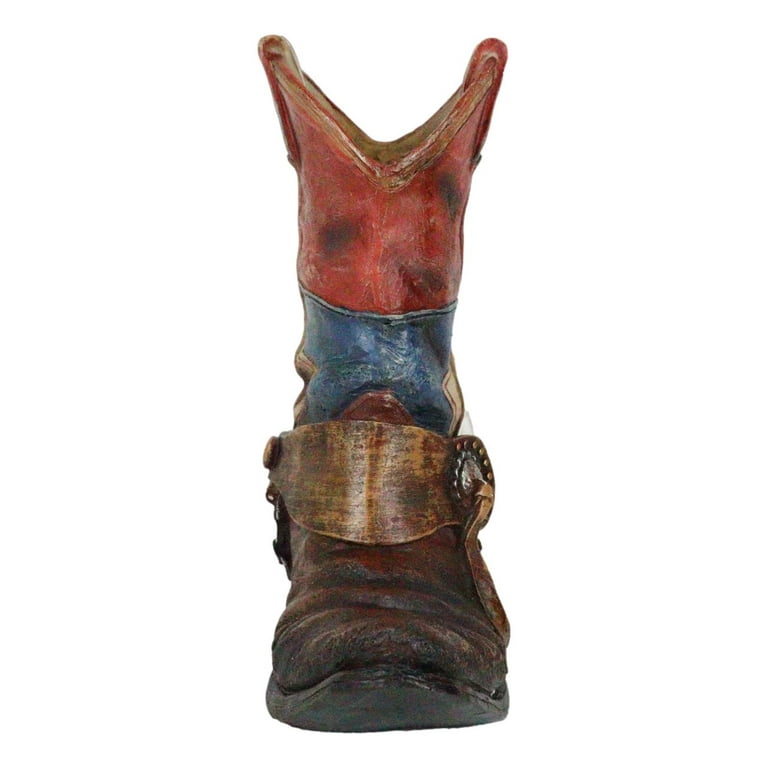 Rustic Western Star Texas Patriot Flag Cowboy Boot With Spur Floral Vase Planter Walmart
