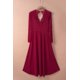 thumbnail image 2 of ABPHQTO Vestido de noche de dobladillo alto y bajo sin espalda de encaje con cuello en V rojo para mujer, 2 of 5
