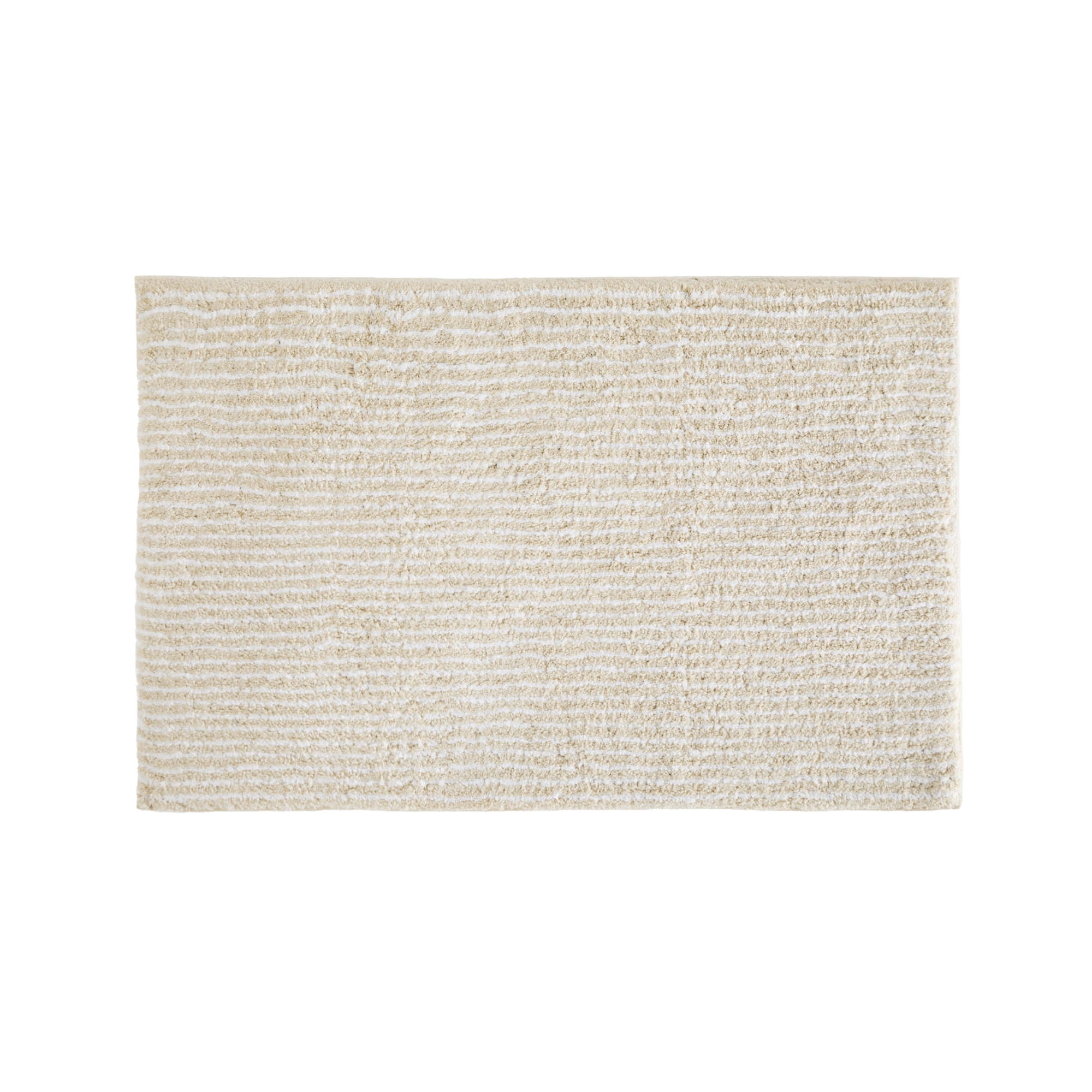 Noble Linens Pinstripe Cotton Bath Mat, 34 in x 21 in, Natural