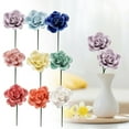 thumbnail image 4 of Xloro Handmade Ceramic Roses Decorative Flowers Colorful Porcelain Floral Decorations for Home Office Wedding Table Centerpieces & Gifts (1Pc 2.75"x10.23"), 4 of 8