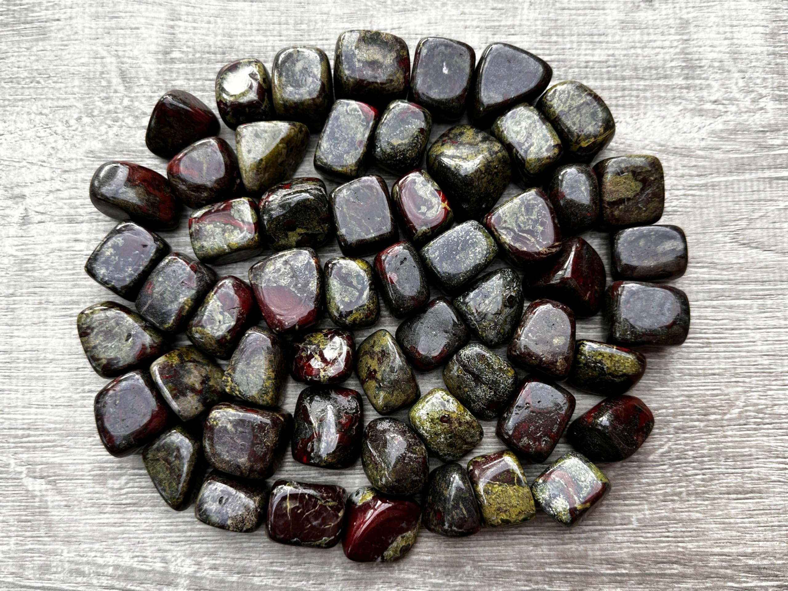 Dragon Blood Jasper Tumbled Stones, Polished Dragon Blood Jasper Gemstone, Dragon Blood Jasper Healing Crystals (Dragon Blood Jasper, 1 Pound)