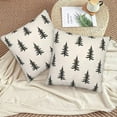 thumbnail image 6 of Christmas Pillow Covers 18x18 Set of 2, Black Chirstmas Tree Decorations Throw Pillow Covers Outdoor Winter Holiday Farmhouse Xmas Cushion Case Linen Square for Home Couch Sofa, 6 of 6