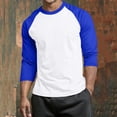 thumbnail image 4 of Abomasnow Mens Big and Tall Athletic Shirts 3/4 Length Sleeve Crewneck Color Block Shirts Casual Soft Workout Running Basic Shitrts, 4 of 5