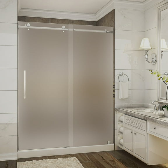 Aston Sdr976f-Tr-60-10-L Moselle 60" Wide X 77-1/2" High Frameless Sliding Shower Door -