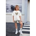 thumbnail image 4 of Arshiner Girl Clothes Summer Short Sets Drop Shoulder T-Shirt and Biker Short Outfits Kids Clothing Sets, 4 of 8